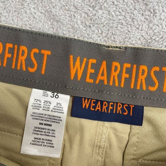 NWOT Wearfirst Men's Size 36 Cargo Shorts Cotton/Nylon/Spandex Blend Beige - Picture 4 of 5